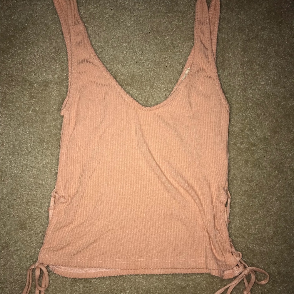 Ribbed pink crop too